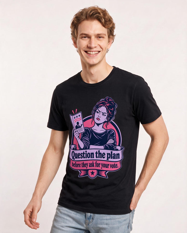 Political Statement Black T-Shirt for Men – Everyday Expression Graphic Tee product image 1