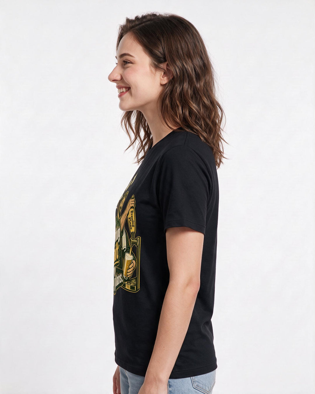 Beer Black T-Shirt for Women – Everyday Expression Graphic Tee product image 2