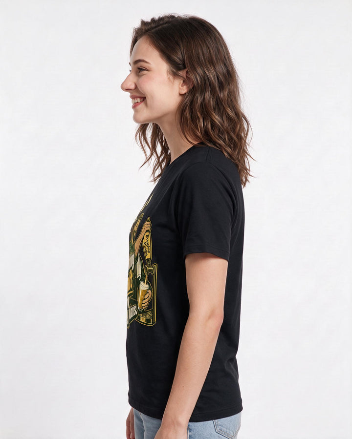 Beer Black T-Shirt for Women – Everyday Expression Graphic Tee product image 2