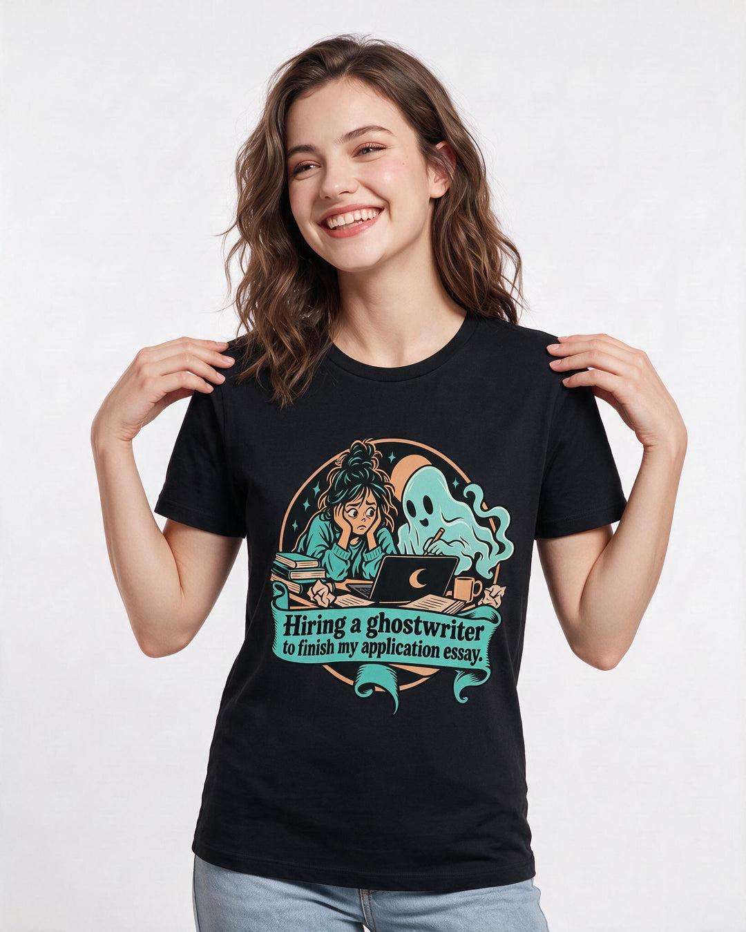 Halloween Black T-Shirt for Women – Halloween Theme Graphic Tee product image 1