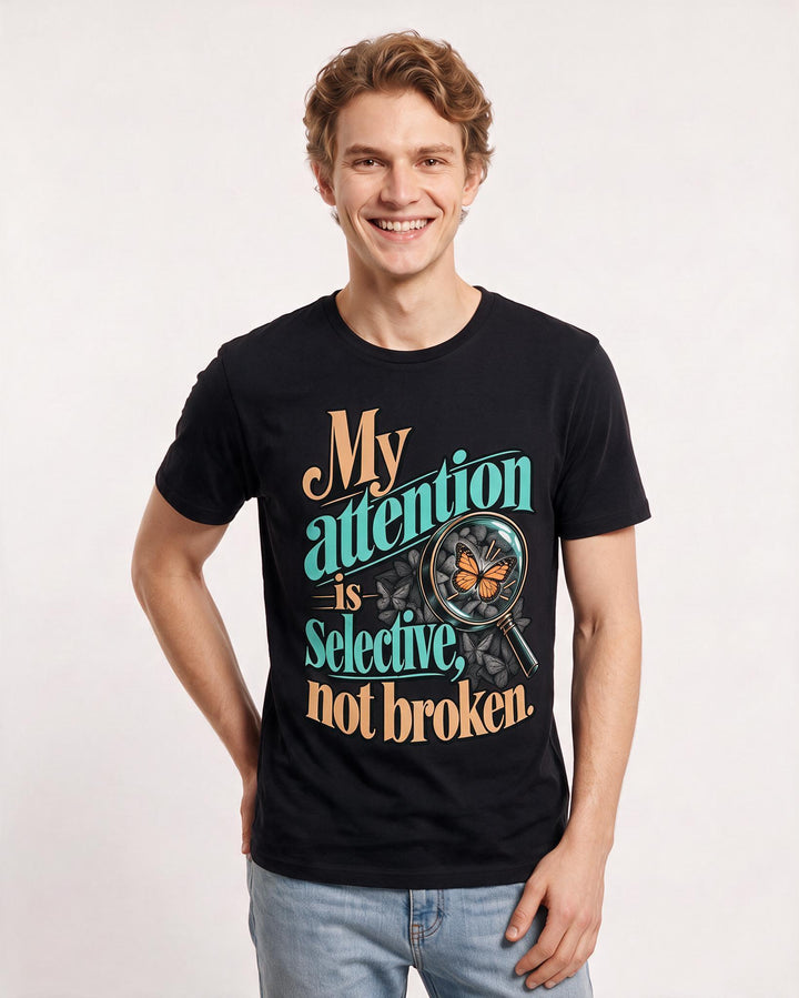 Neurodiversity Black T-Shirt for Men – Everyday Expression Graphic Tee product image 1