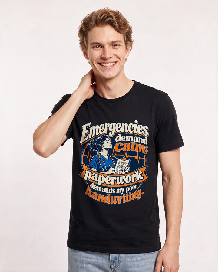 Nurse Black T-Shirt for Men – Nursing Life Graphic Tee product image 1