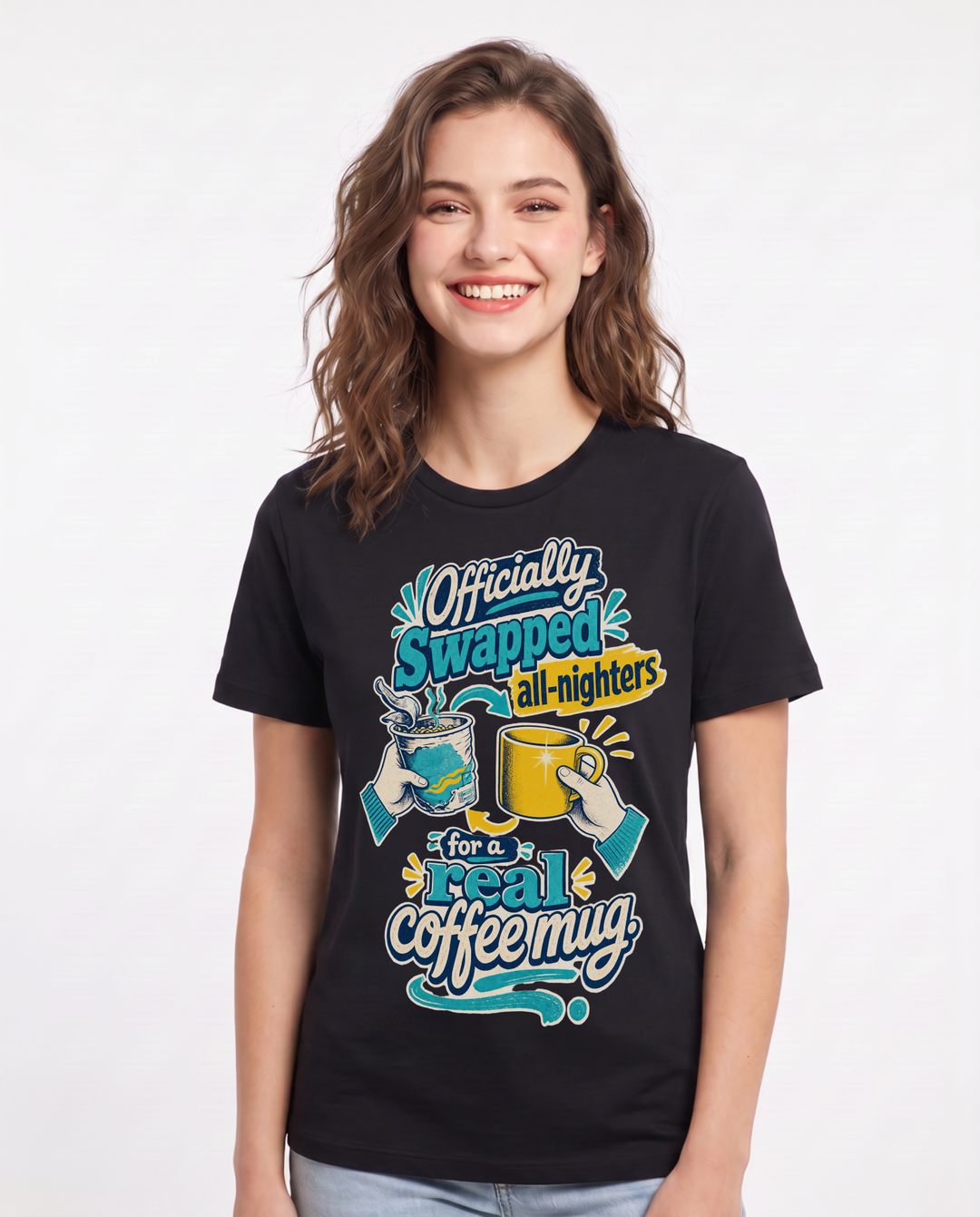 Graduation Black T-Shirt for Women – Everyday Expression Graphic Tee product image 3