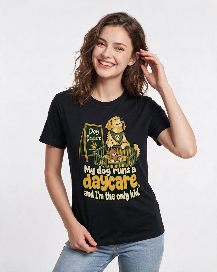 Dog Lover Black T-Shirt for Women – Everyday Expression Graphic Tee product image 1