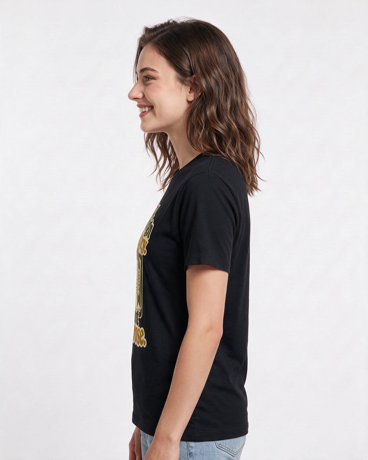 Political Statement Black T-Shirt for Women – Everyday Expression Graphic Tee product image 2