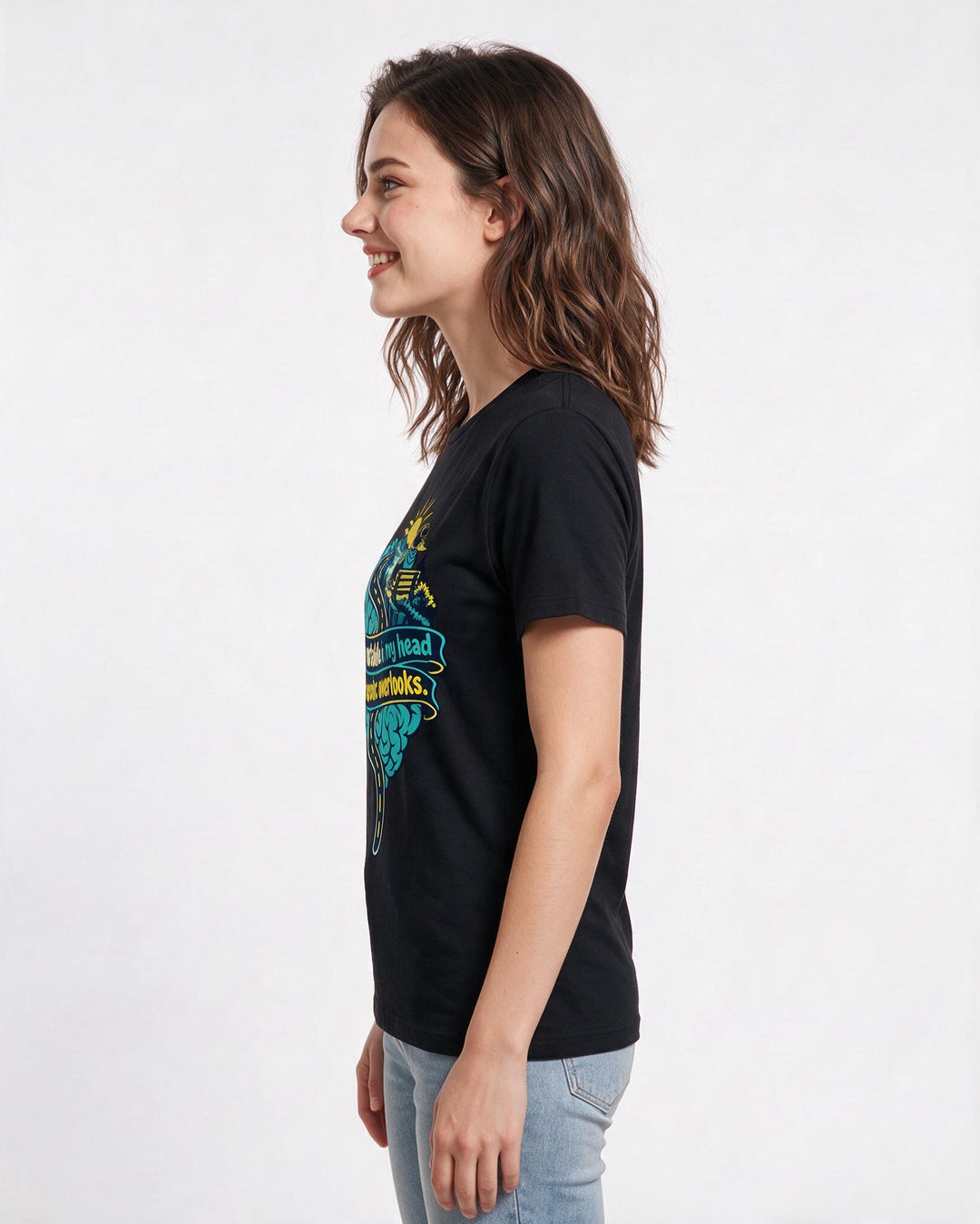 Neurodiversity Black T-Shirt for Women – Everyday Expression Graphic Tee product image 2