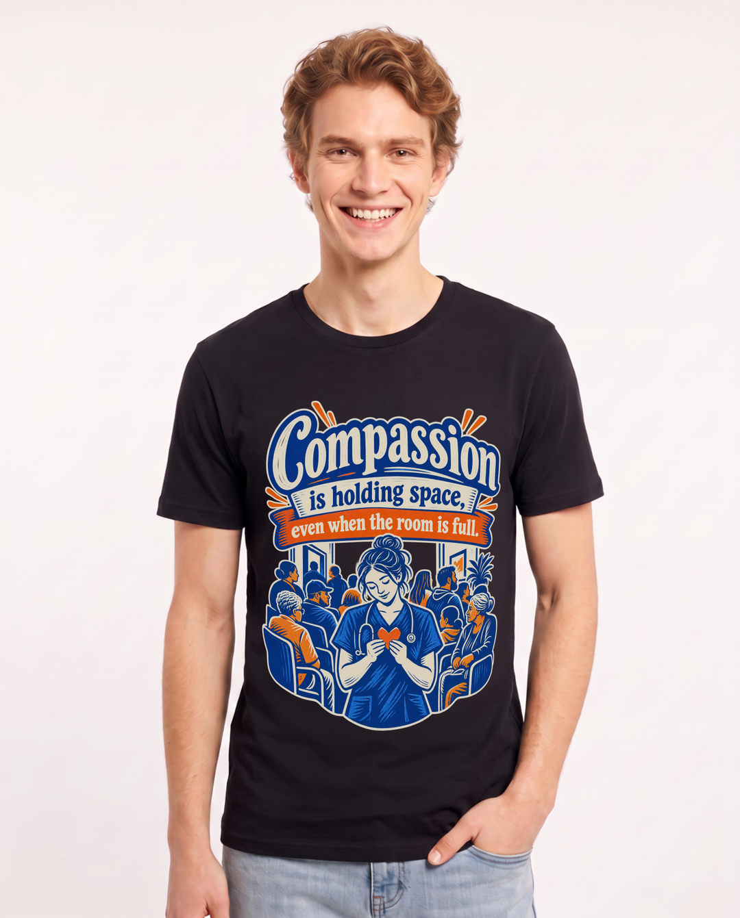 Nurse Black T-Shirt for Men – Nursing Life Graphic Tee product image 3