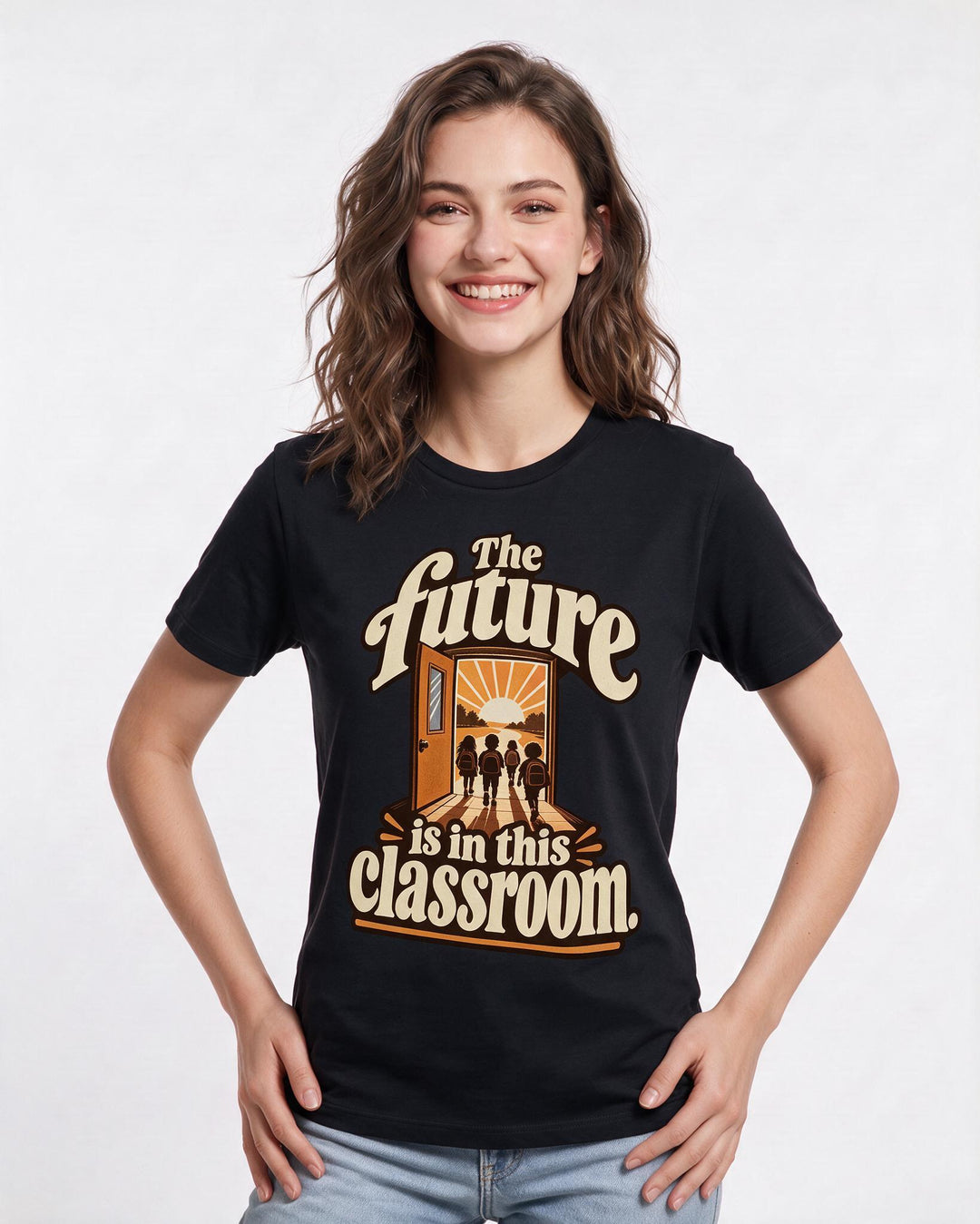 Teacher Black T-Shirt for Women – Everyday Expression Graphic Tee product image 1