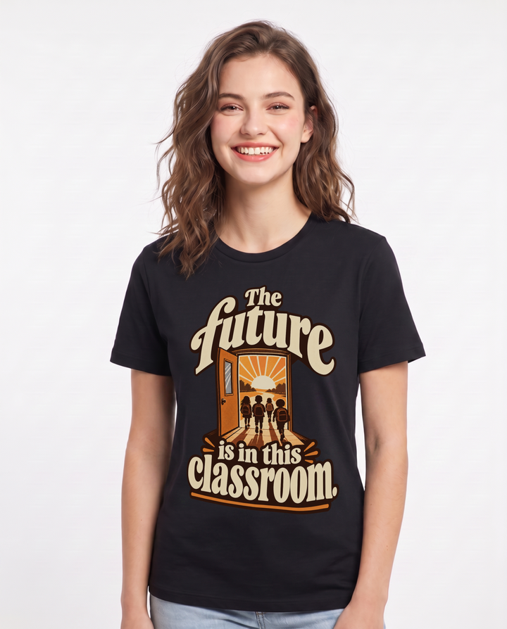 Teacher Black T-Shirt for Women – Everyday Expression Graphic Tee product image 3