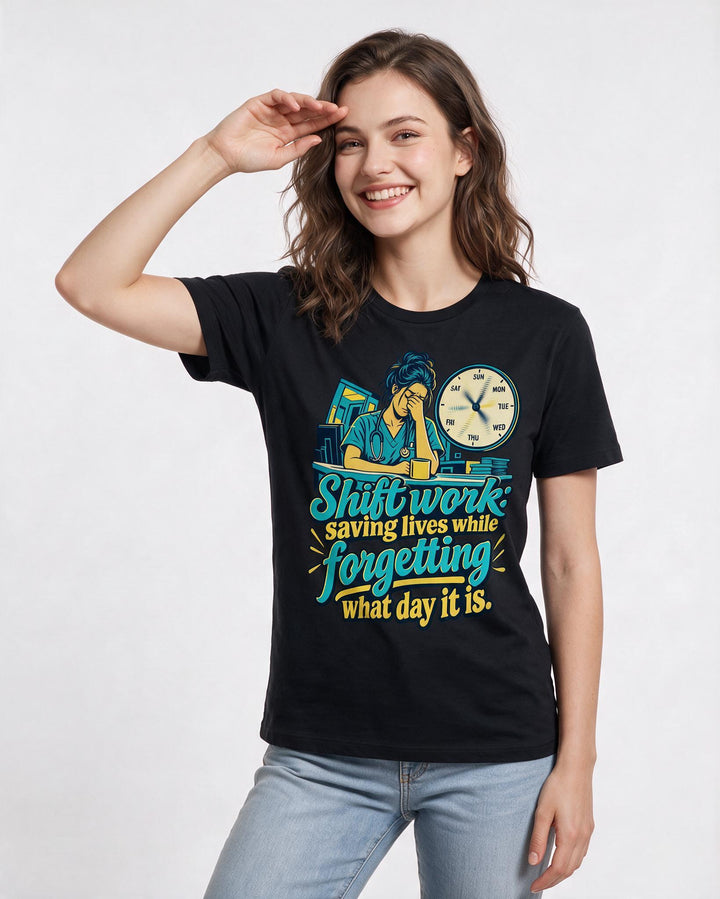Nurse Black T-Shirt for Women – Nursing Life Graphic Tee product image 1
