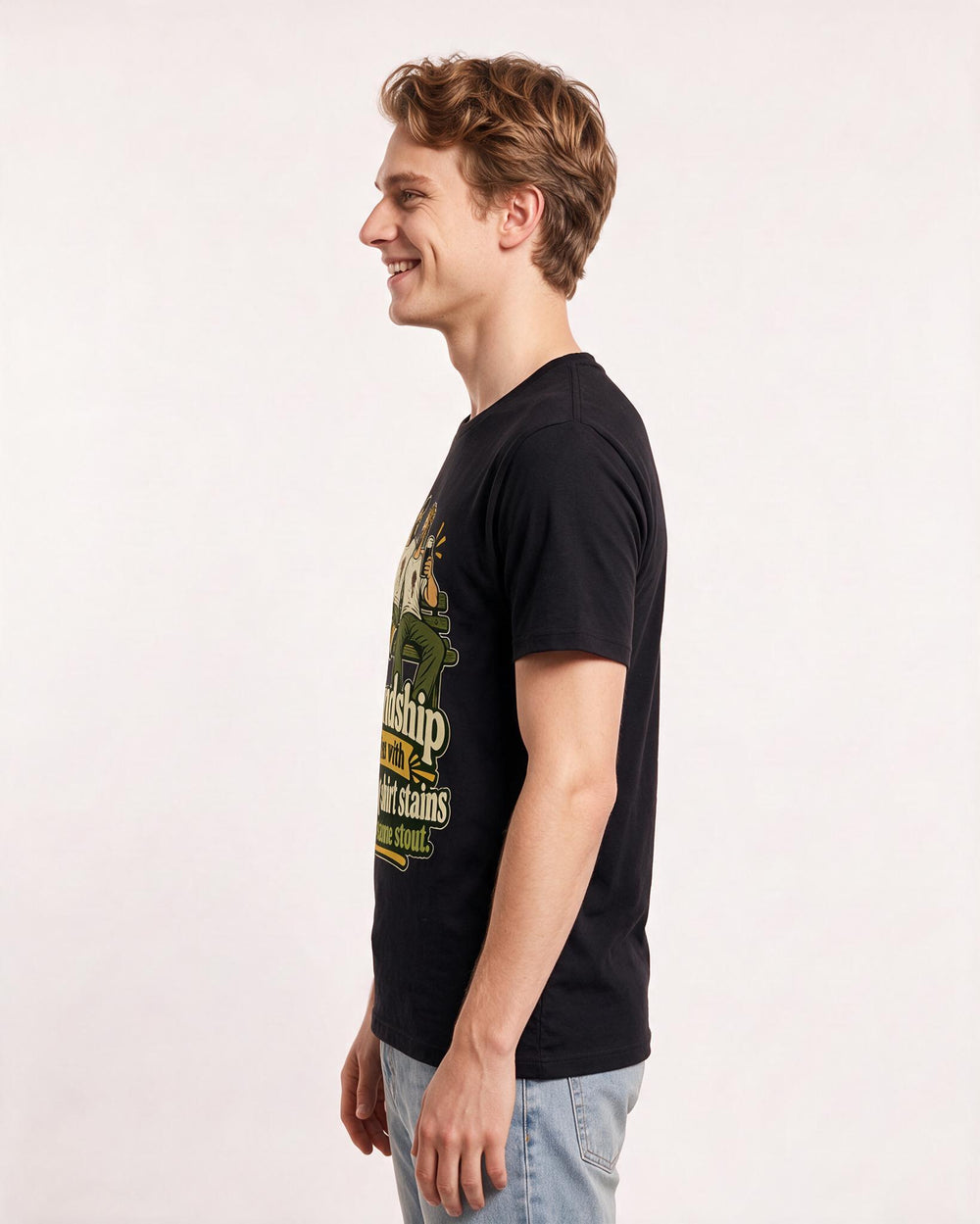 Beer Black T-Shirt for Men – Everyday Expression Graphic Tee product image 2