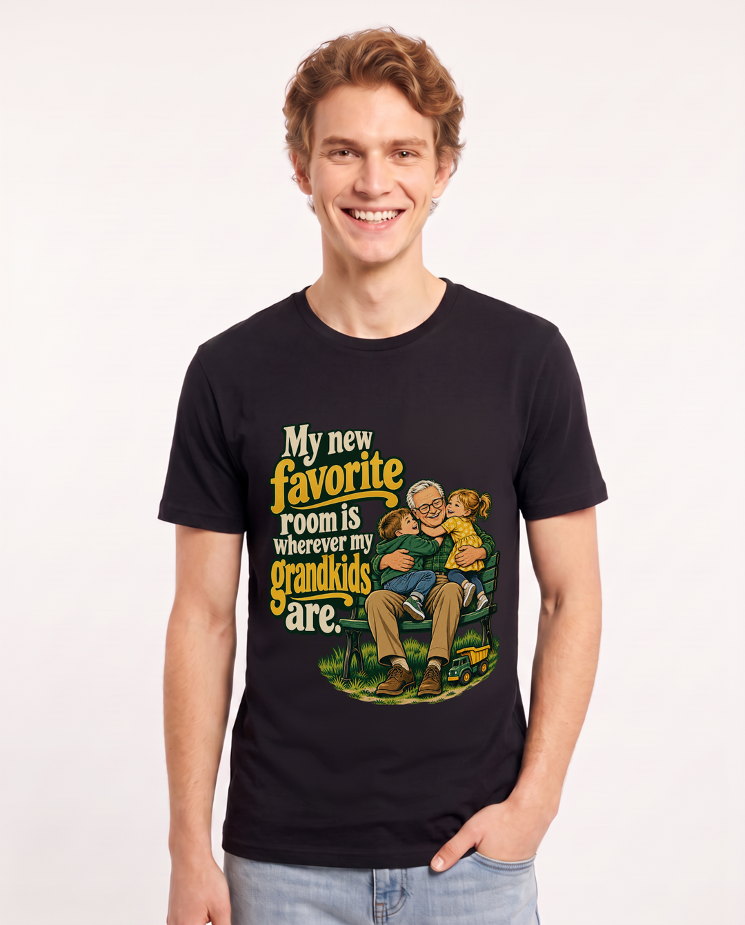 Grandparent Black T-Shirt for Men – Everyday Expression Graphic Tee product image 3