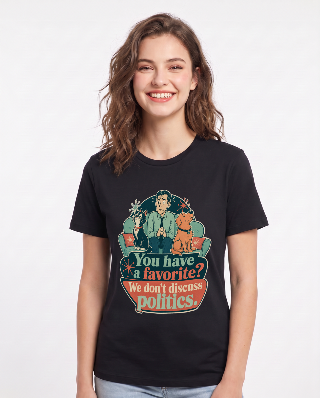 Cat Lover Black T-Shirt for Women – Everyday Expression Graphic Tee product image 3