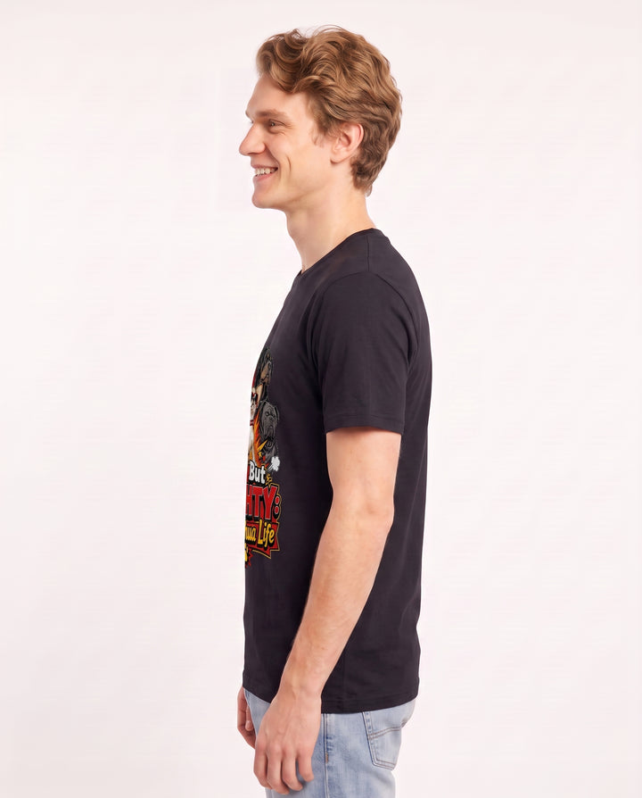 Tiny But Mighty: Chihuahua Life Men's Black T-Shirt product image 3