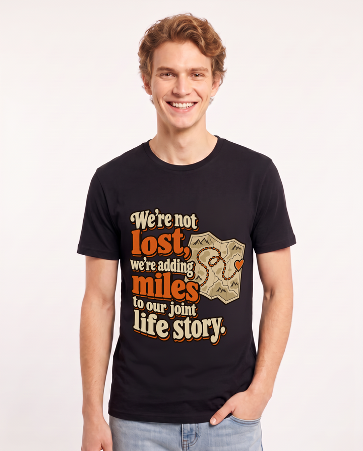 Couples Black T-Shirt for Men – Everyday Expression Graphic Tee product image 3