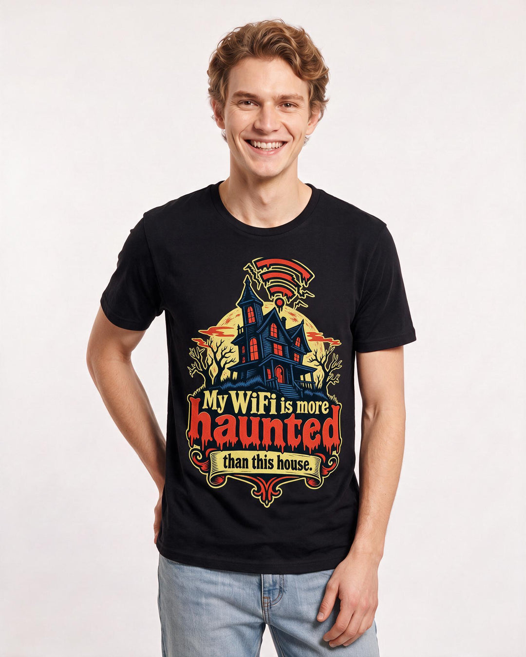 Halloween Black T-Shirt for Men – Halloween Theme Graphic Tee product image 1