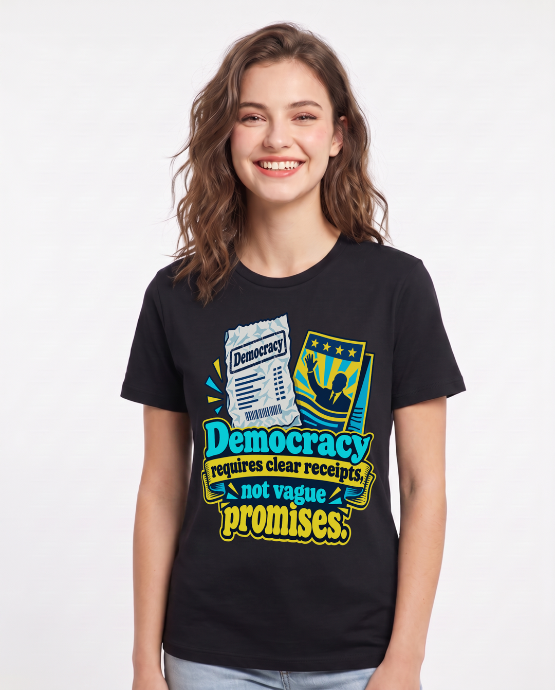 Political Statement Black T-Shirt for Women – Everyday Expression Graphic Tee product image 3
