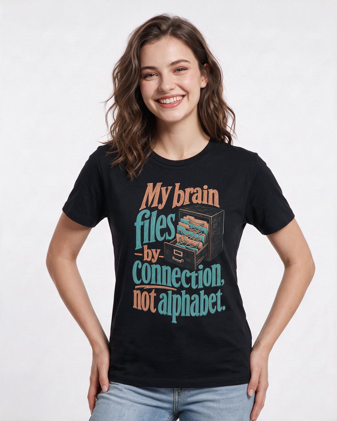Neurodiversity Black T-Shirt for Women – Everyday Expression Graphic Tee product image 1