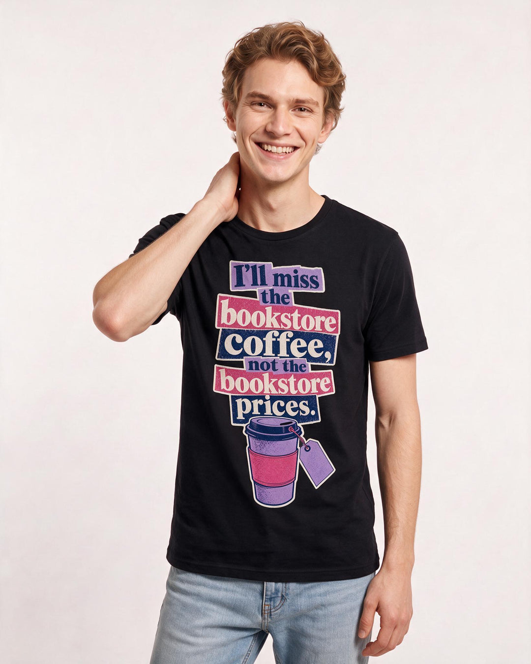 Funny Graduation Men's Black T-Shirt – ll miss the bookstore coffee, not the bookstore prices. product image 3
