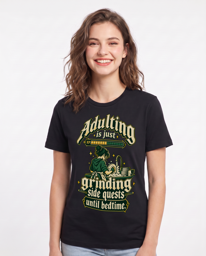 Gaming Black T-Shirt for Women – Game Night Graphic Tee product image 3