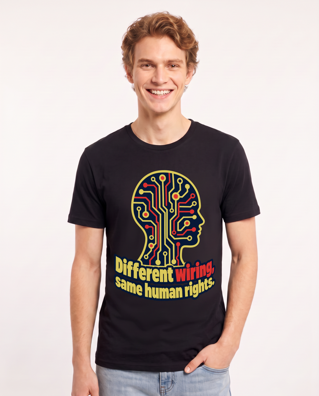 Neurodiversity Black T-Shirt for Men – Everyday Expression Graphic Tee product image 3