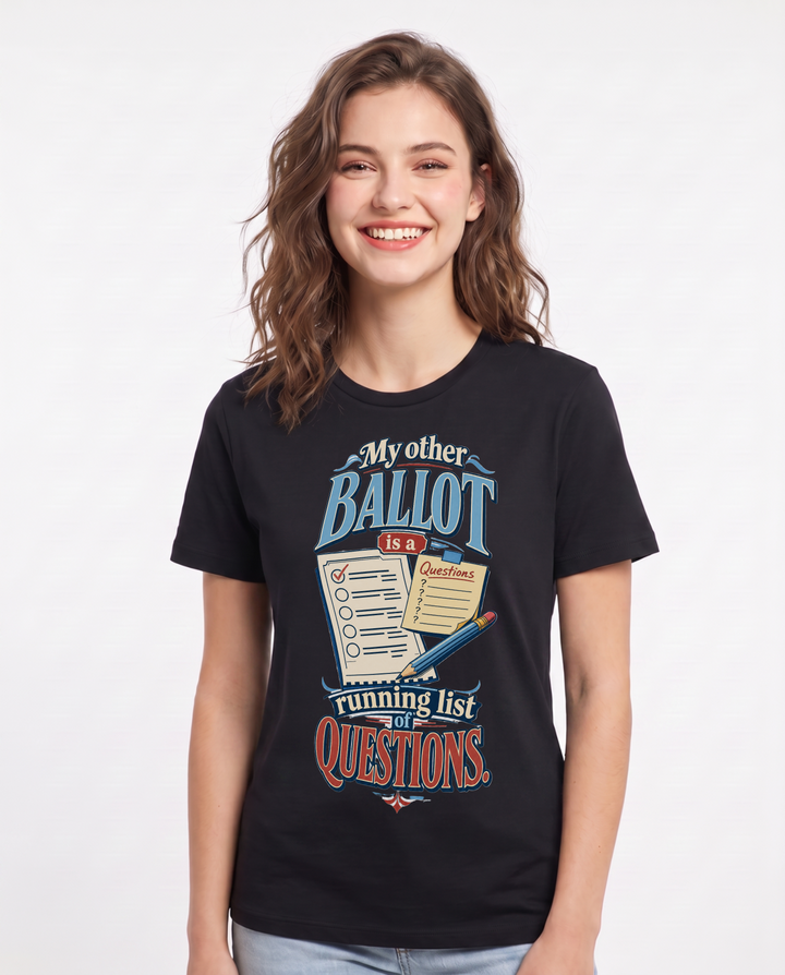Political Statement Black T-Shirt for Women – Everyday Expression Graphic Tee product image 3
