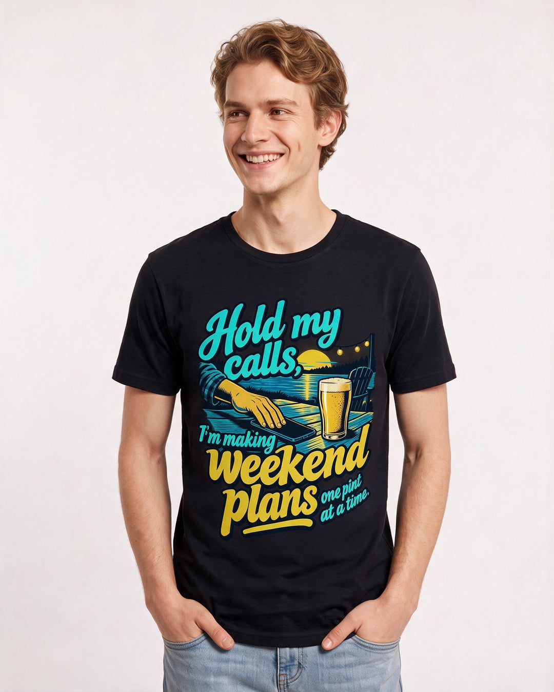 Beer Black T-Shirt for Men – Everyday Expression Graphic Tee product image 1