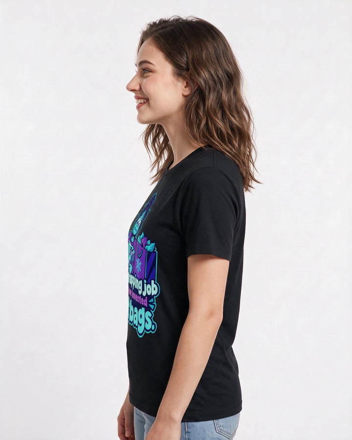 Christmas Black T-Shirt for Women – Holiday Theme Graphic Tee product image 2