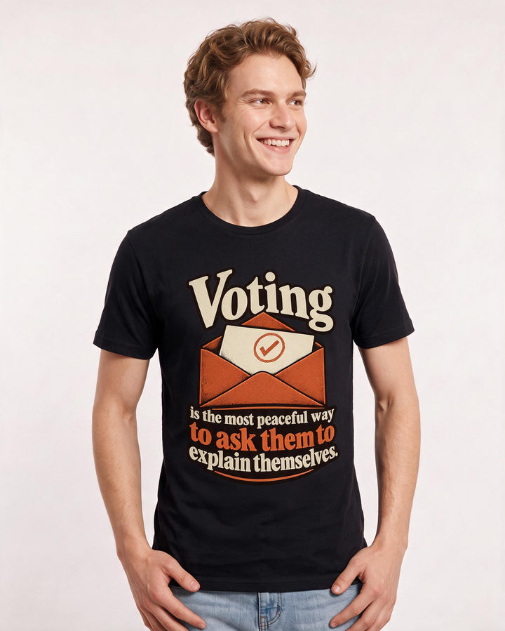 Political Statement Black T-Shirt for Men – Everyday Expression Graphic Tee product image 1