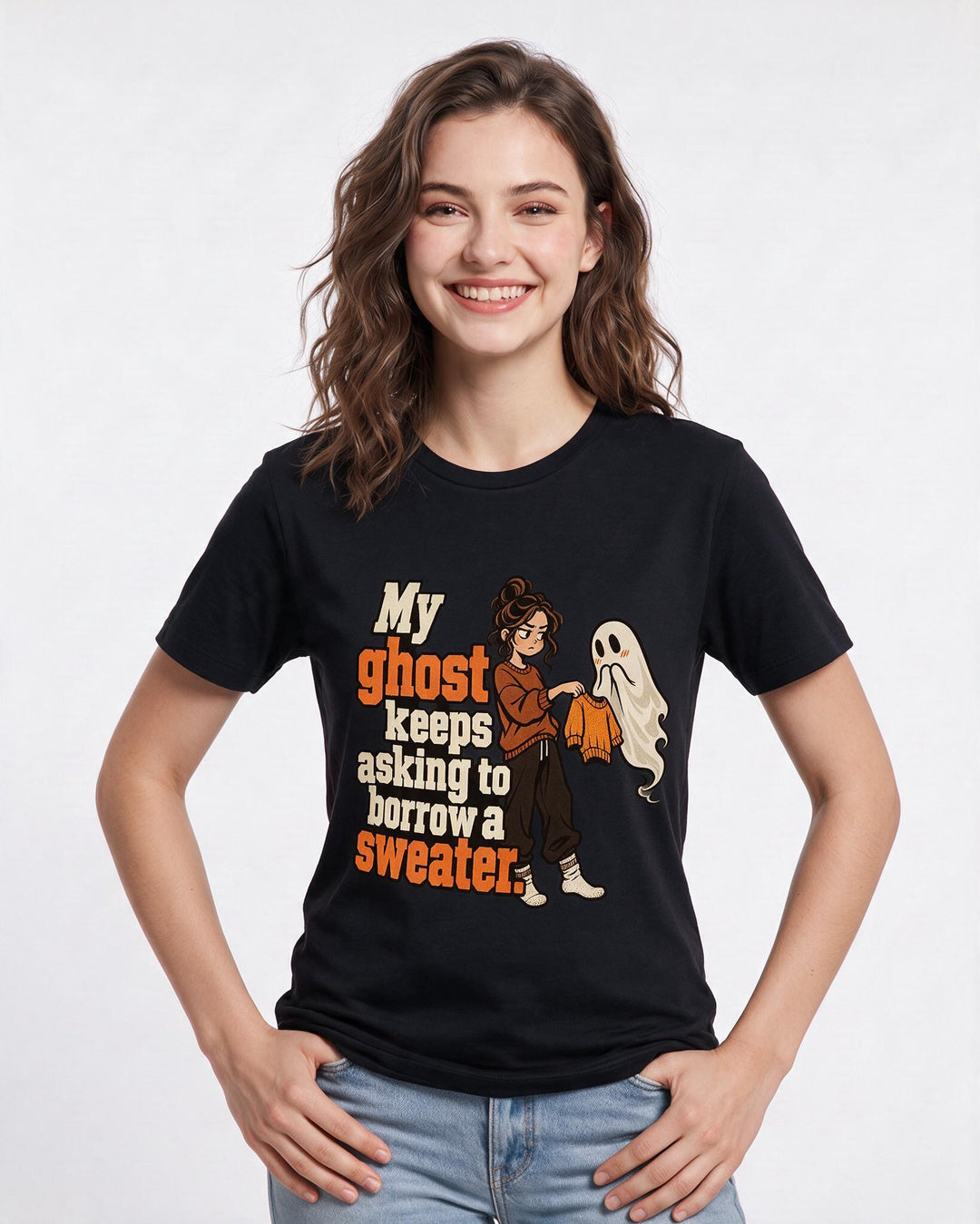 Halloween Black T-Shirt for Women – Halloween Theme Graphic Tee product image 1