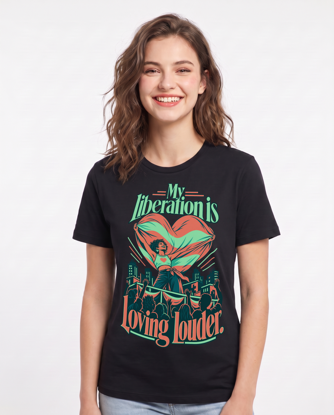 Pride Black T-Shirt for Women – Everyday Expression Graphic Tee product image 3