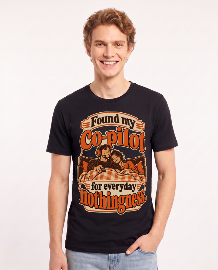 Couples Black T-Shirt for Men – Everyday Expression Graphic Tee product image 3
