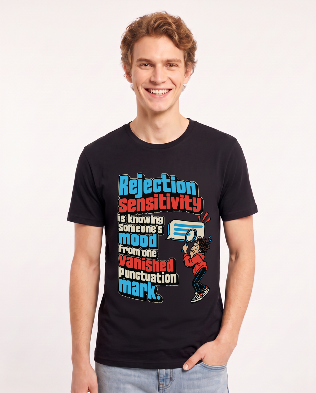 Neurodiversity Black T-Shirt for Men – Everyday Expression Graphic Tee product image 3