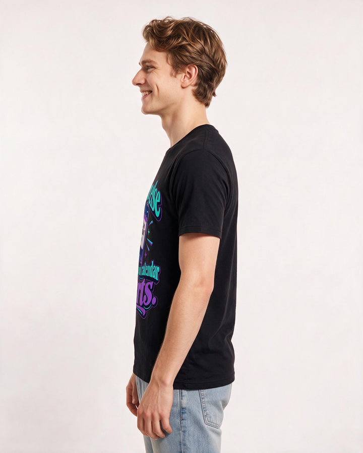 Couples Black T-Shirt for Men – Everyday Expression Graphic Tee product image 2