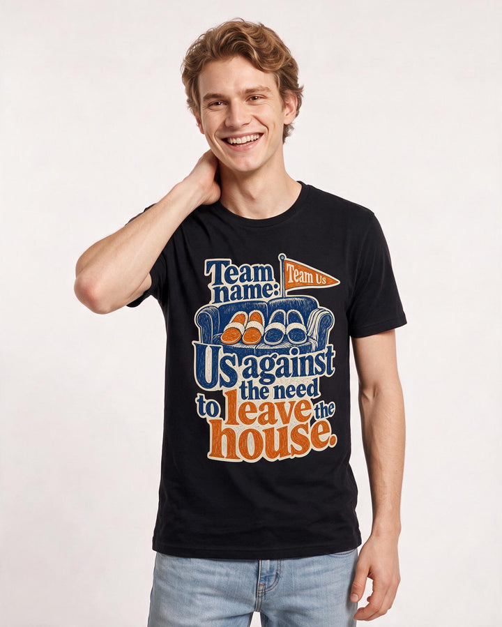 Couples Black T-Shirt for Men – Everyday Expression Graphic Tee product image 3