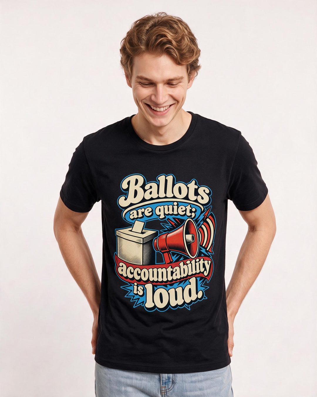 Political Statement Black T-Shirt for Men – Everyday Expression Graphic Tee product image 1