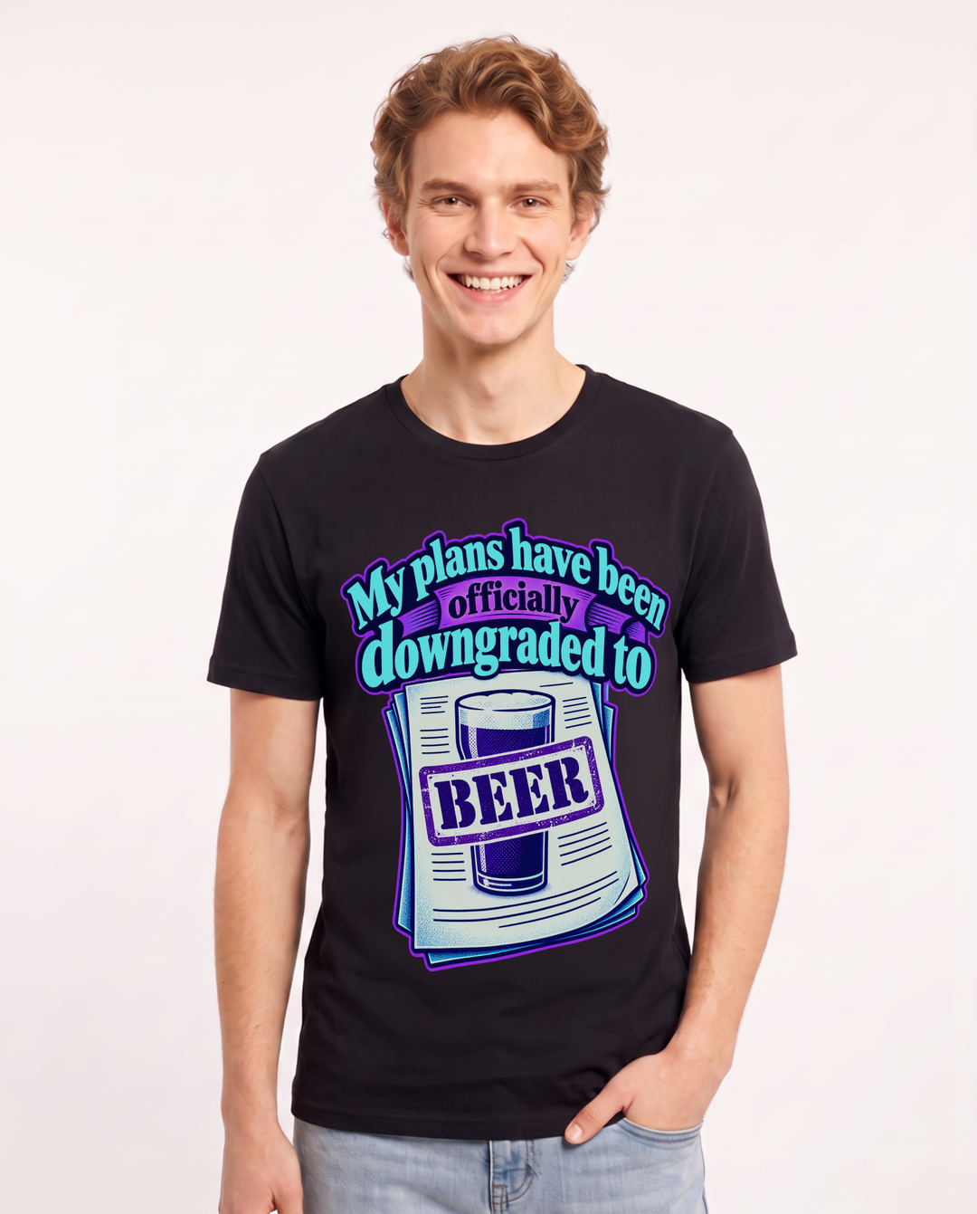 Beer Black T-Shirt for Men – Everyday Expression Graphic Tee product image 3