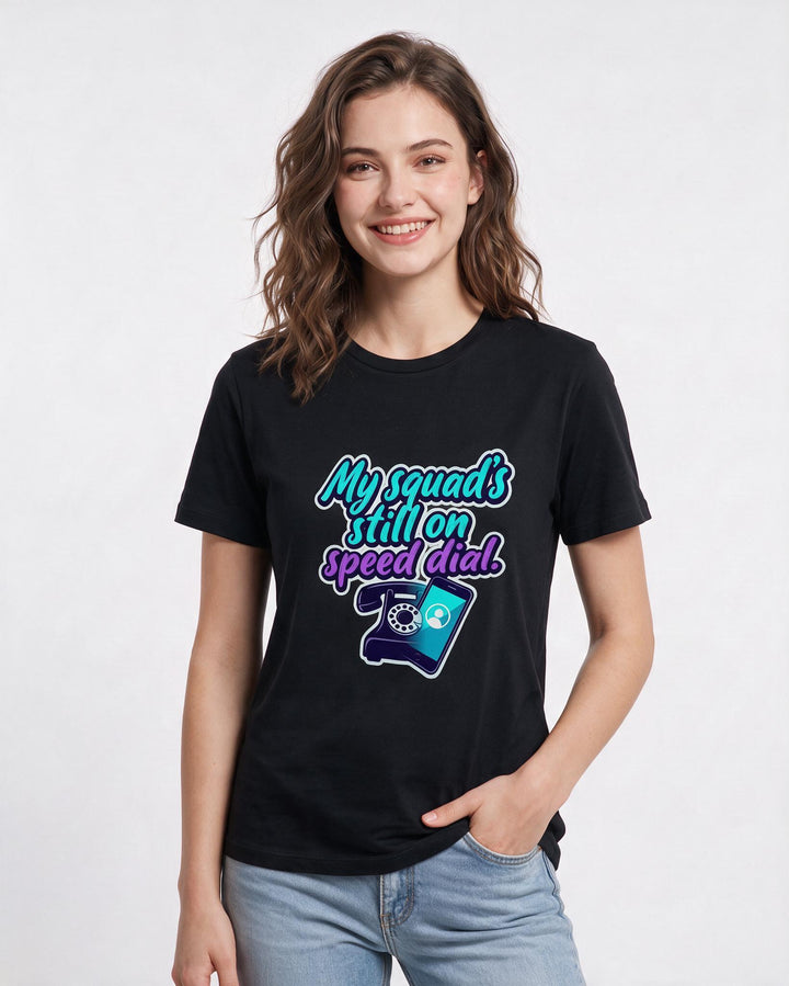 Veteran Women's Black T-Shirt – My squad's still on speed dial. product image 3