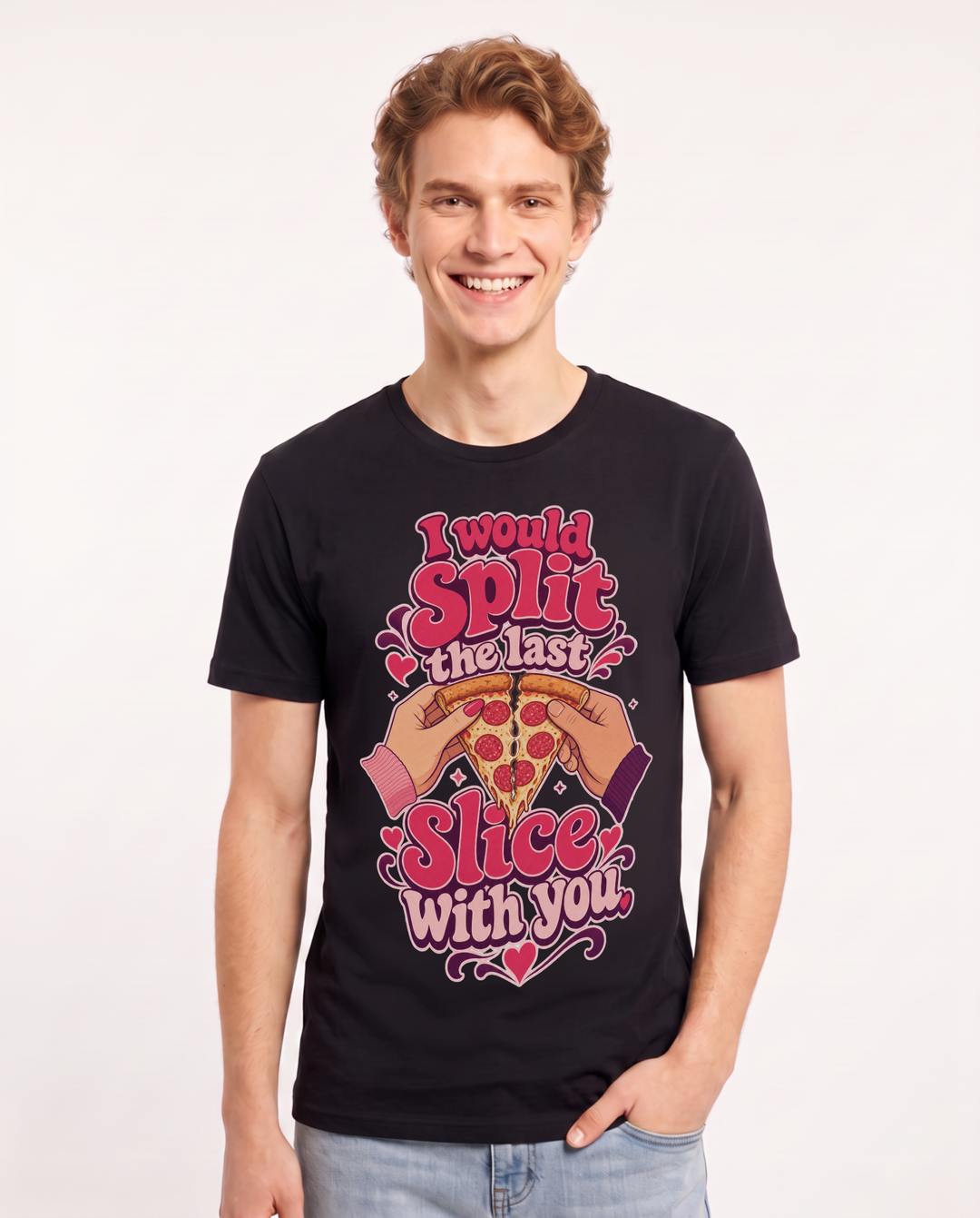 Couples Black T-Shirt for Men – Everyday Expression Graphic Tee product image 3