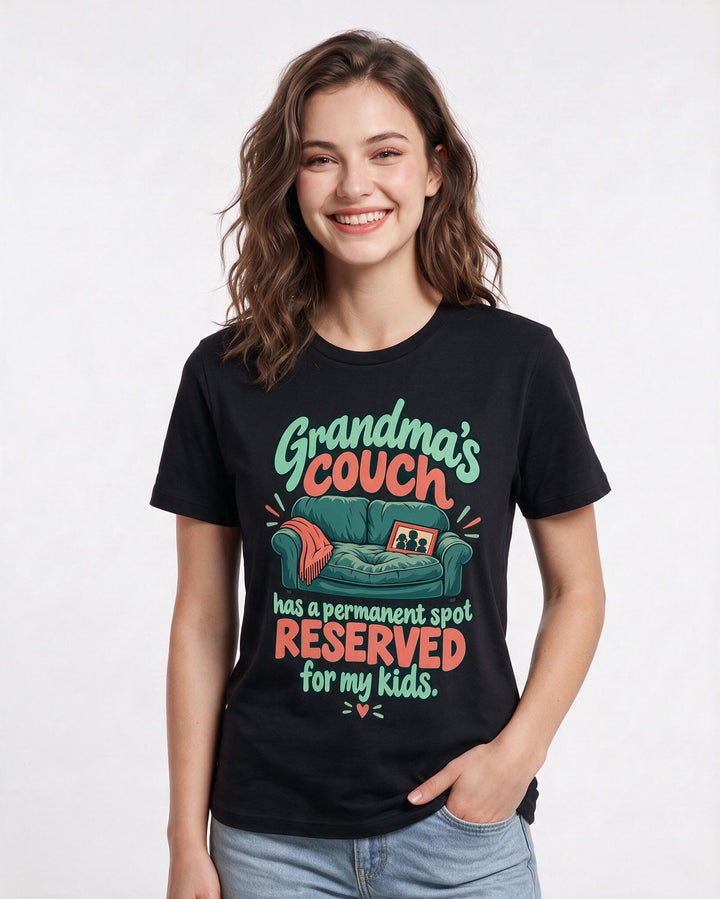 Grandparent Black T-Shirt for Women – Everyday Expression Graphic Tee product image 1