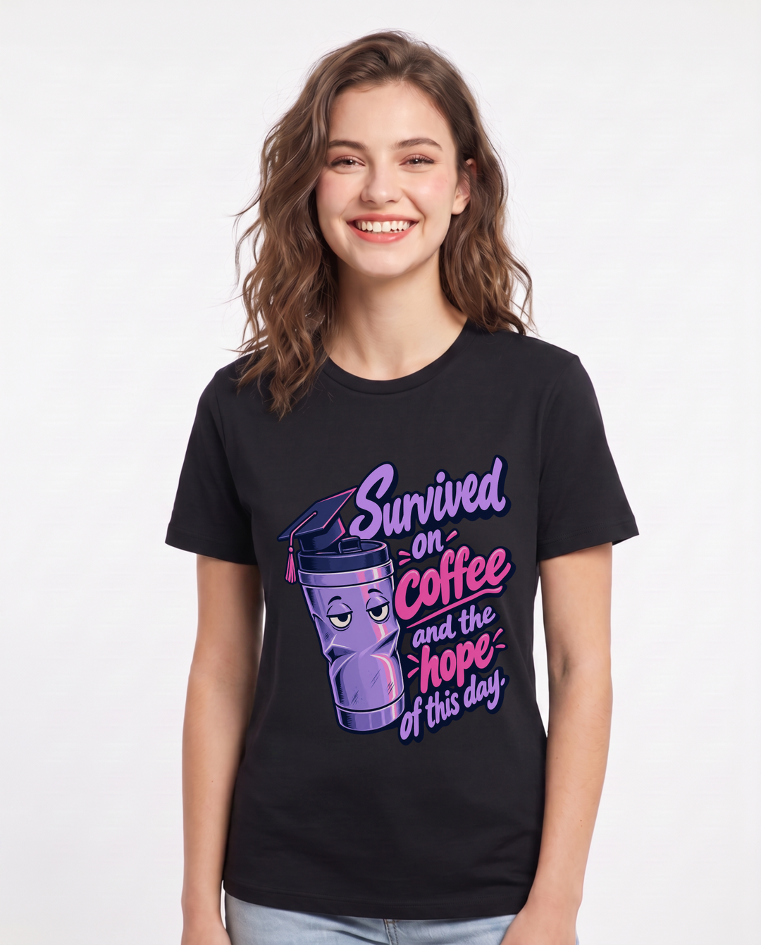 Graduation Black T-Shirt for Women – Everyday Expression Graphic Tee product image 3