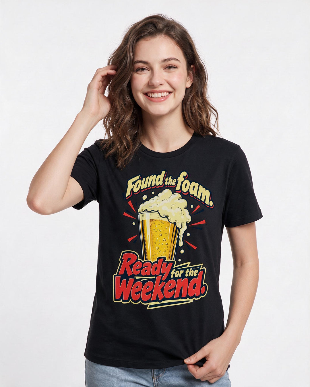 Beer Black T-Shirt for Women – Everyday Expression Graphic Tee product image 1