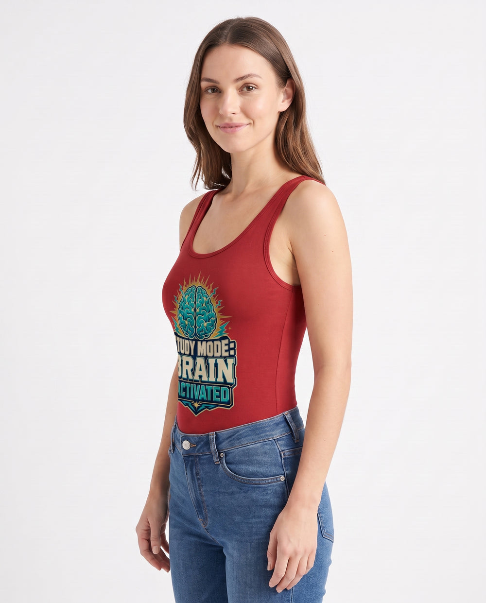 Study Mode: Brain Activated Sleeveless Tank Bodysuit mockup 2