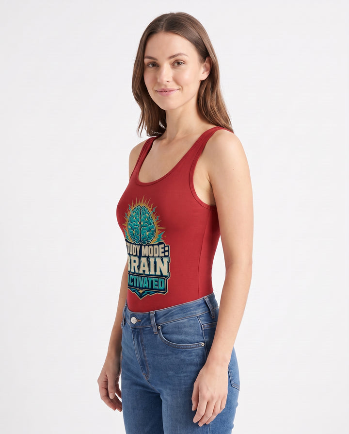 Study Mode: Brain Activated Sleeveless Tank Bodysuit mockup 2
