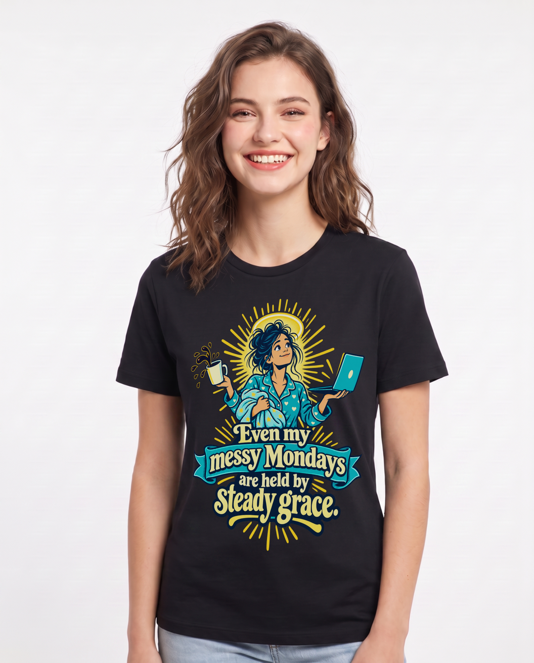 Christian Faith Black T-Shirt for Women – Everyday Expression Graphic Tee product image 3