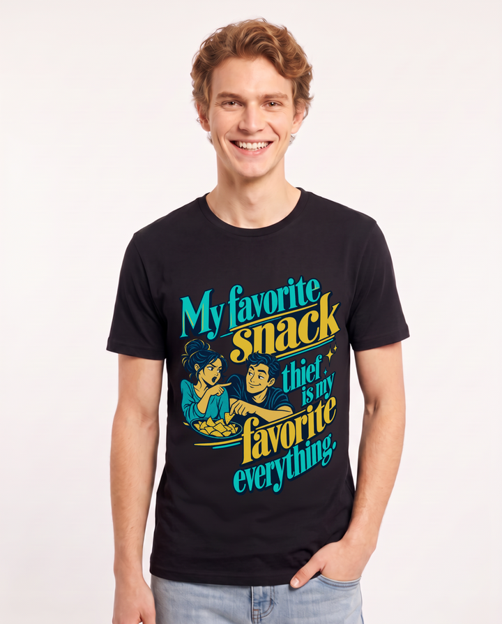 Couples Black T-Shirt for Men – Everyday Expression Graphic Tee product image 3