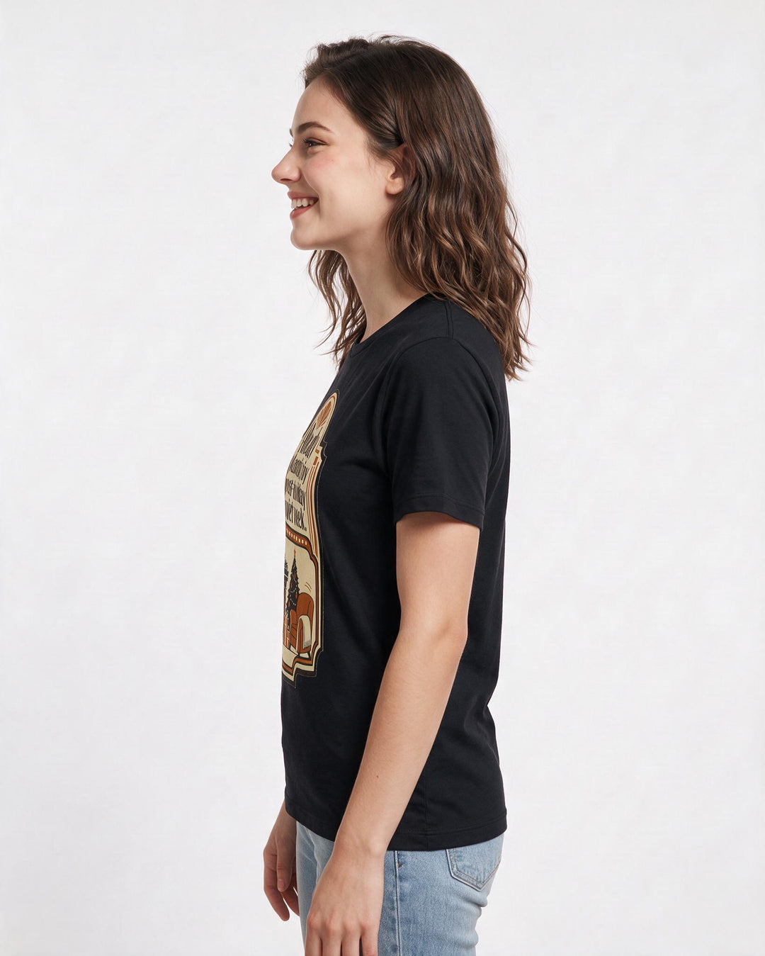 Christmas Women's Black T-Shirt - Already planning my post-holiday product image 2