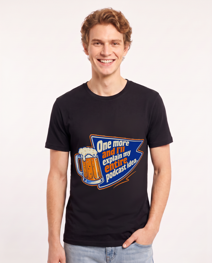 Funny Beer Men's Black T-Shirt - One more and I'll explain my entire product image 1