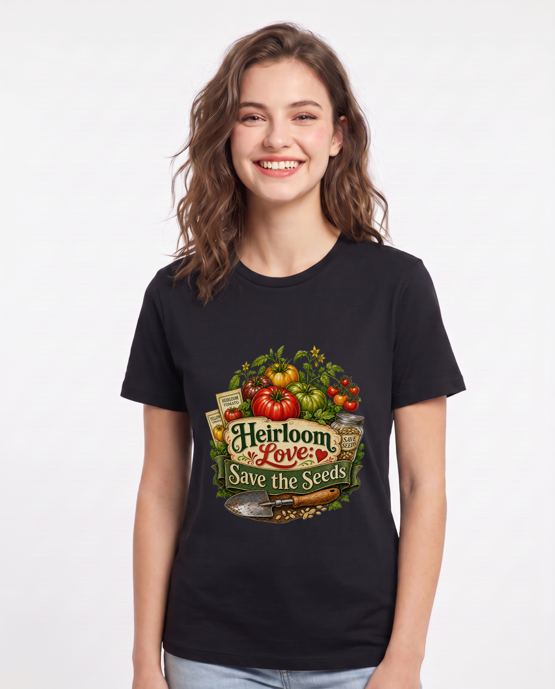 Heirloom Love: Save the Seeds Women's Black T-Shirt product image 2