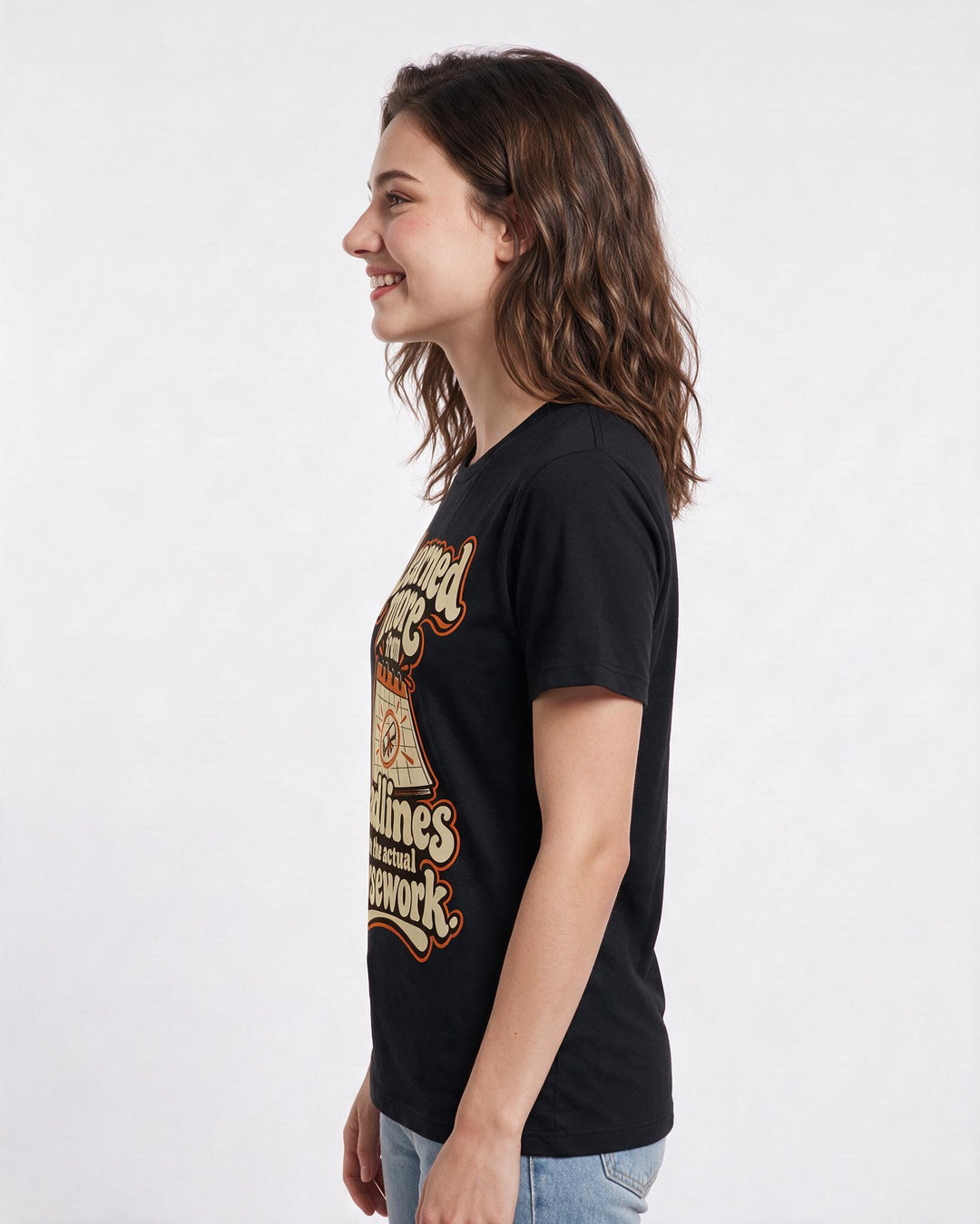 Graduation Black T-Shirt for Women – Everyday Expression Graphic Tee product image 2